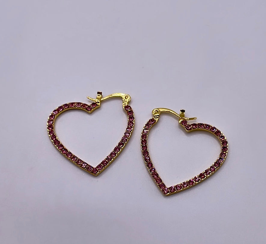 Heart Shaped Hoop Earrings