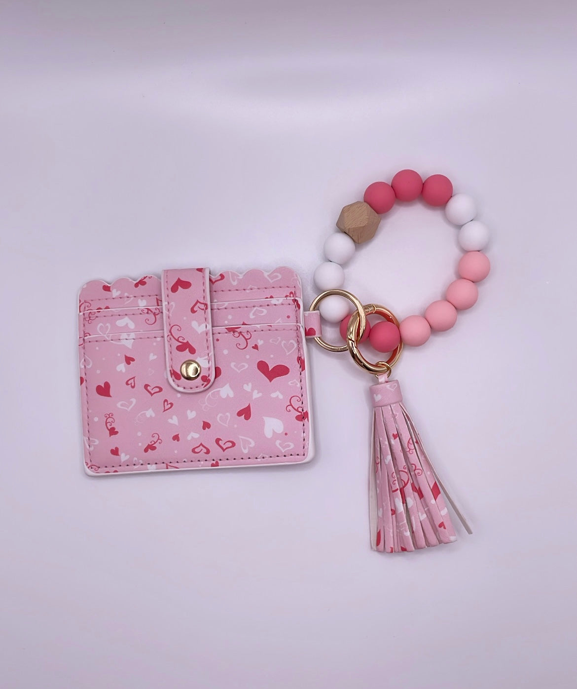 Heart Design Beaded Wallet